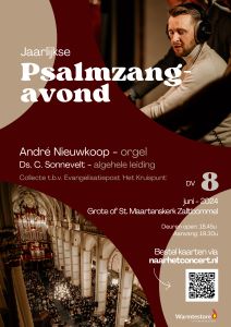 Psalmzangavond in Zaltbommel met organist André Nieuwkoop
