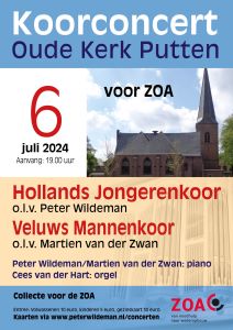 Oude kerk te Putten koorconcert Hollands Jongerenkoor voor ZOA