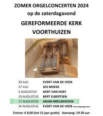 Gereformeerde kerk te Voorthuizen orgelconcert met Arjan Breukhoven