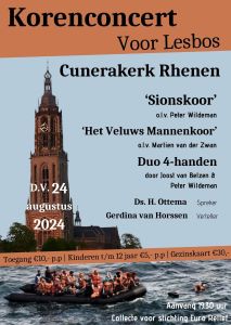 Korenconcert voor Lesbos in de Cunerakerk te Rhenen