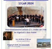 Zaterdagmiddagmuziek met Mannen ensemble Cantare uit Amersfoort
