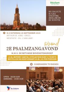 Cunerakerk te Rhenen 2e psalmzangavond met organist Arthur de Jong