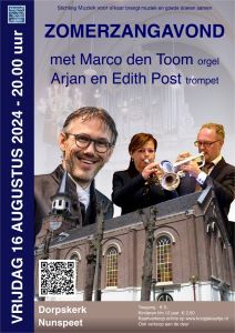 Dorpskerk te Nunspeet zomerconcert met Arjan en Edith Post