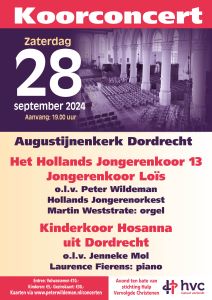 Koorconcert Hollands Jongerenkoor 13 in de Augstijnenkerk te Dordrecht