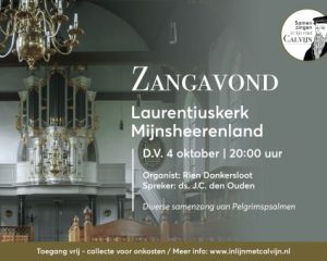 Laurentiuskerk te Mijnsheerenland zangavond met pelgrimspsalmen