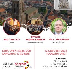 Psalmzangavond met bovenstem in de Grote kerk te Gorinchem met Bart Kruithof