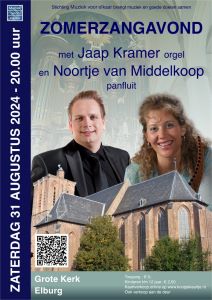 Zomerzangavond met Noortje van Middelkoop in de Grote kerk te Elburg