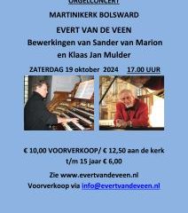 Martinikerk te Bolsward orgelconcert met Evert van de Veen