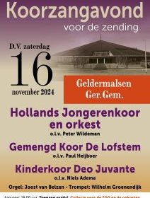 Bethelkerk te Geldermalsen koorzangavond voor de zending