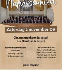 Najaarsconcert van Mannenkoor Salvatori in de Dorpskerk te Nunspeet