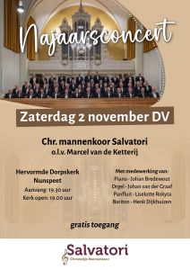 Najaarsconcert van Mannenkoor Salvatori in de Dorpskerk te Nunspeet