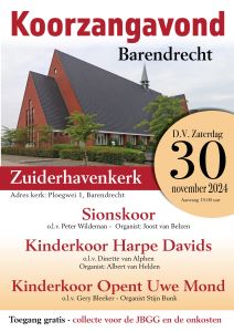 Zuiderhavenkerk te Barendrecht koorzangavond