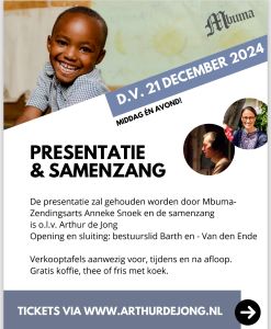 Mbuma presentatie en samenzang met organist Arthur de Jong