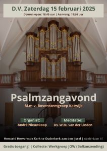 Psalmzangavond met organist André Nieuwkoop in Ouderkerk aan den IJssel