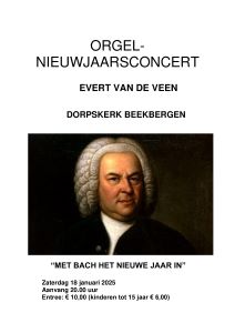 Dorpskerk te Beekbergen nieuwjaarsconcert met Evert van de Veen