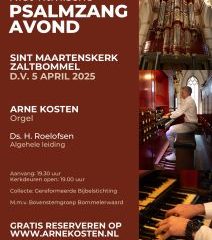 Psalmzangavond met Arne Kosten in Zaltbommel