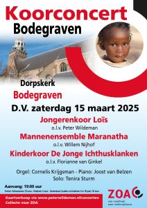 Dorpskerk te Bodegraven koorconcert voor de ZOA