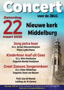 Nieuwe kerk te Middelburg koorconcert voor de JBGG