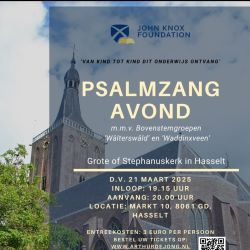 John Knox Foundation geeft een psalmzangavond in Hasselt