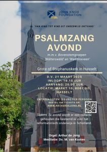 John Knox Foundation geeft een psalmzangavond in Hasselt