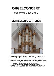 Orgelconcert met bewerkingen van Klaas-Jan Mulder en Sander van Marion in Lunteren