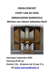 Werken van Johan Sebastian Bach met Evert van de Veen in Barneveld